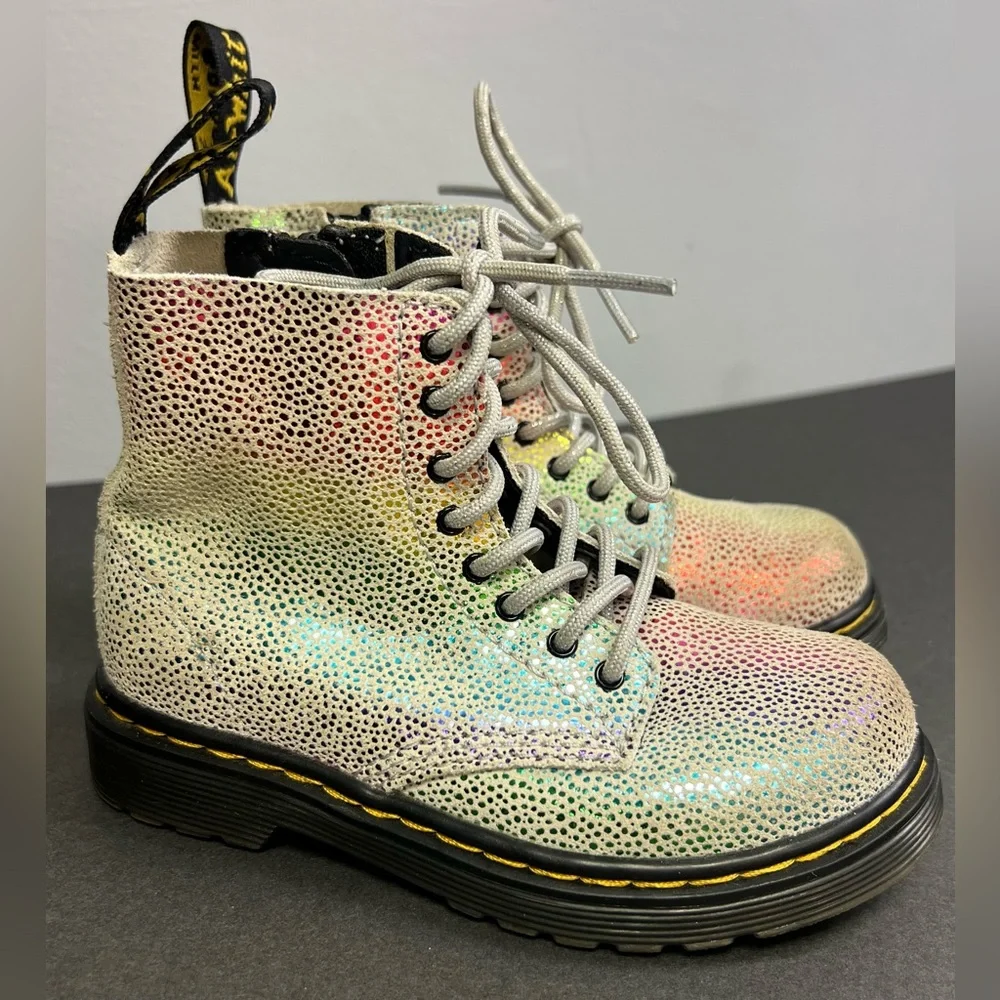 Dr‎ Martens-youth, boots-Iridescent-Size:9, Pre-Owned